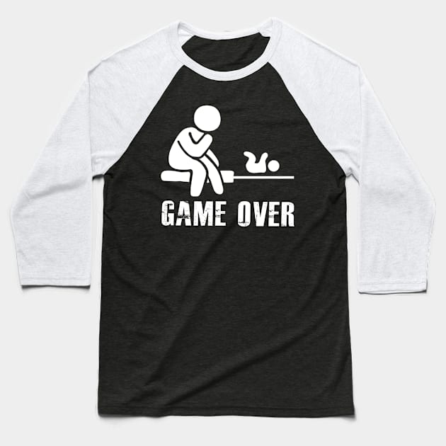 Game Over New Dad Baseball T-Shirt by PlimPlom